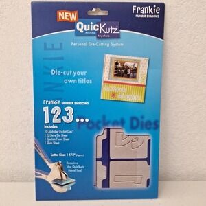 NEW SEALED Vintage QuicKutz FRANKIE 1 1/4" Number Shadows Cutting Die Set, 13 Pc